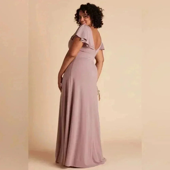 Birdy Grey Hannah Bridesmaid Dress with Slit in Crepe Dark Mauve S NWT - Picture 2 of 9